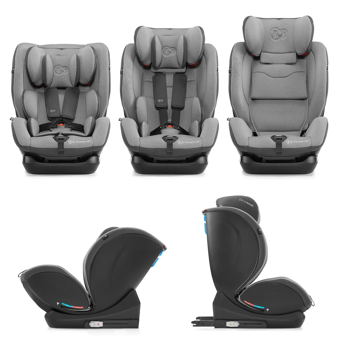  Столче за кола KinderKraft MYWAY, 0 - 36 kg, Сиво 