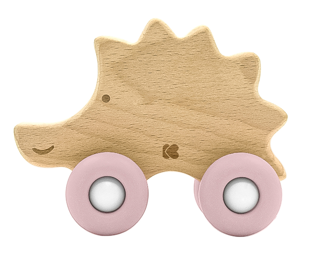 KikkaBoo Играчка дървена с чесалка Hedgehog Pink