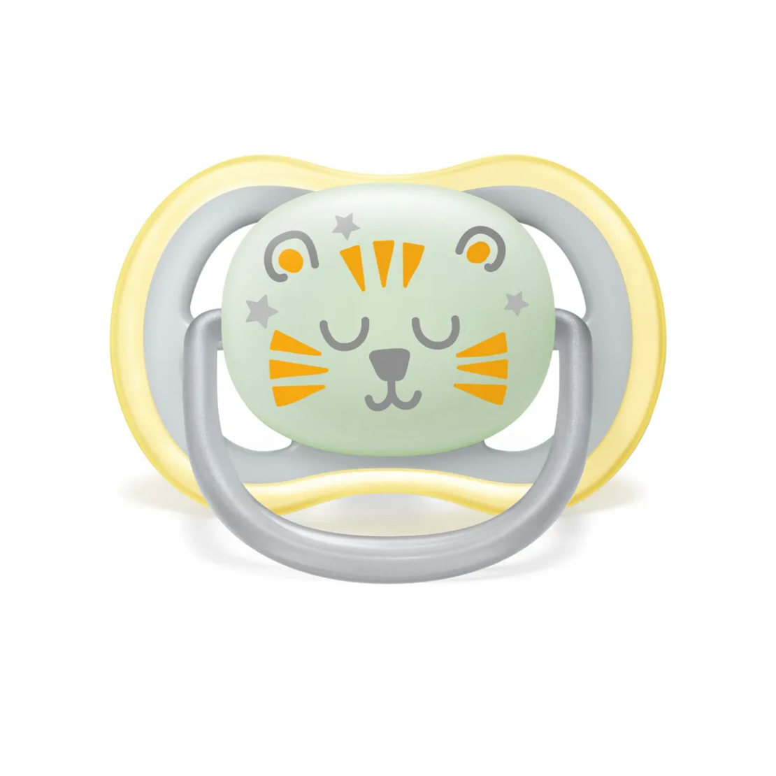 Philips AVENT SCF085/13 Комплект 2 Броя Ортодонтични Залъгалки Ultra Air 18м+ Декорация Лъв и Облак в Кутия за Стерилизиране