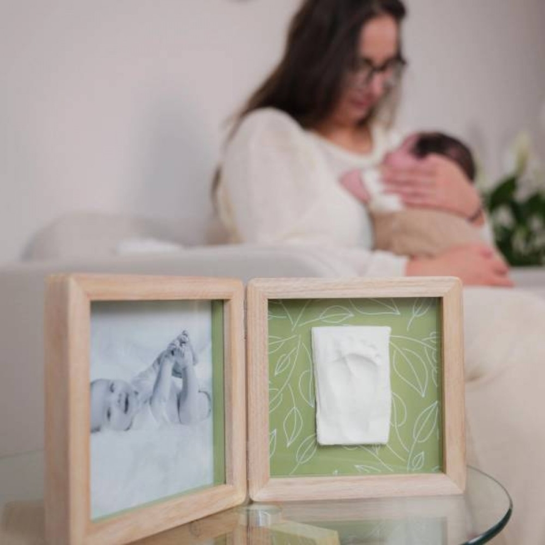 Petit ARTichaut Двойна Дървена Рамка за Бебешки Отпечатък и Снимка Olive Tree