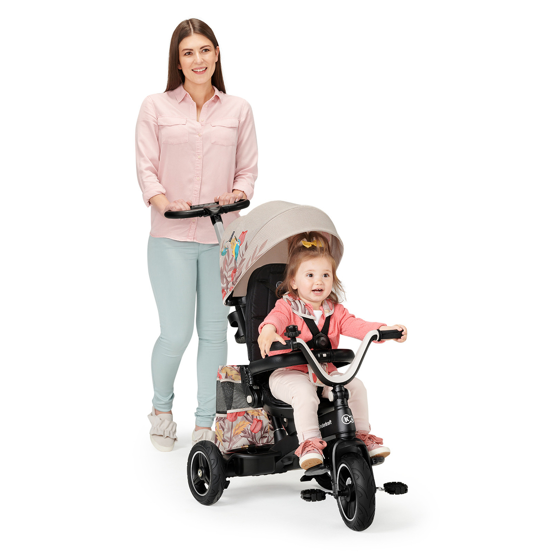  Триколка KinderKraft EASYTWIST, Бежова/птици 