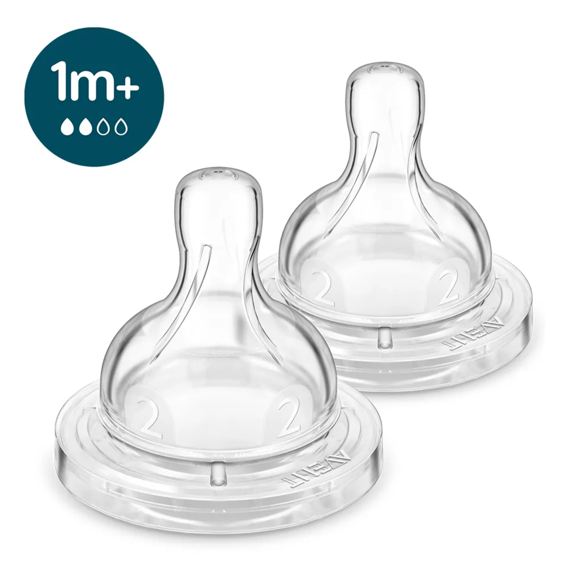 Philips AVENT SCY762/02 Anti-Colic Комплект от 2 Броя Биберони със сила на потока 2 от 1м+