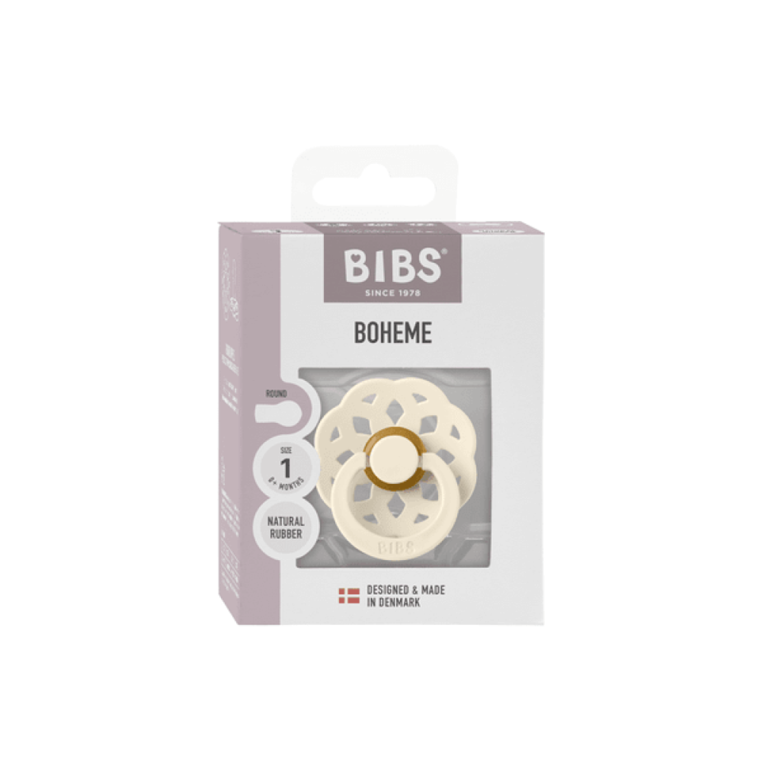 BIBS Boheme Залъгалка от Каучук 1 Брой цвят Ivory от 6-18 месеца