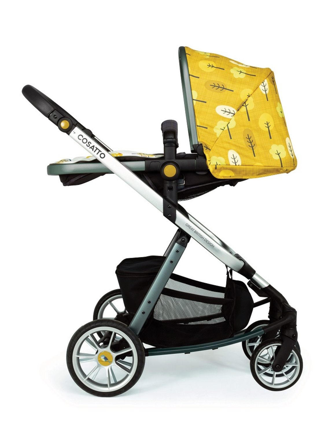 Комплект количка Cosatto Giggle Quad Spot the birdie 5в1, i-Size база и чувалче за крака