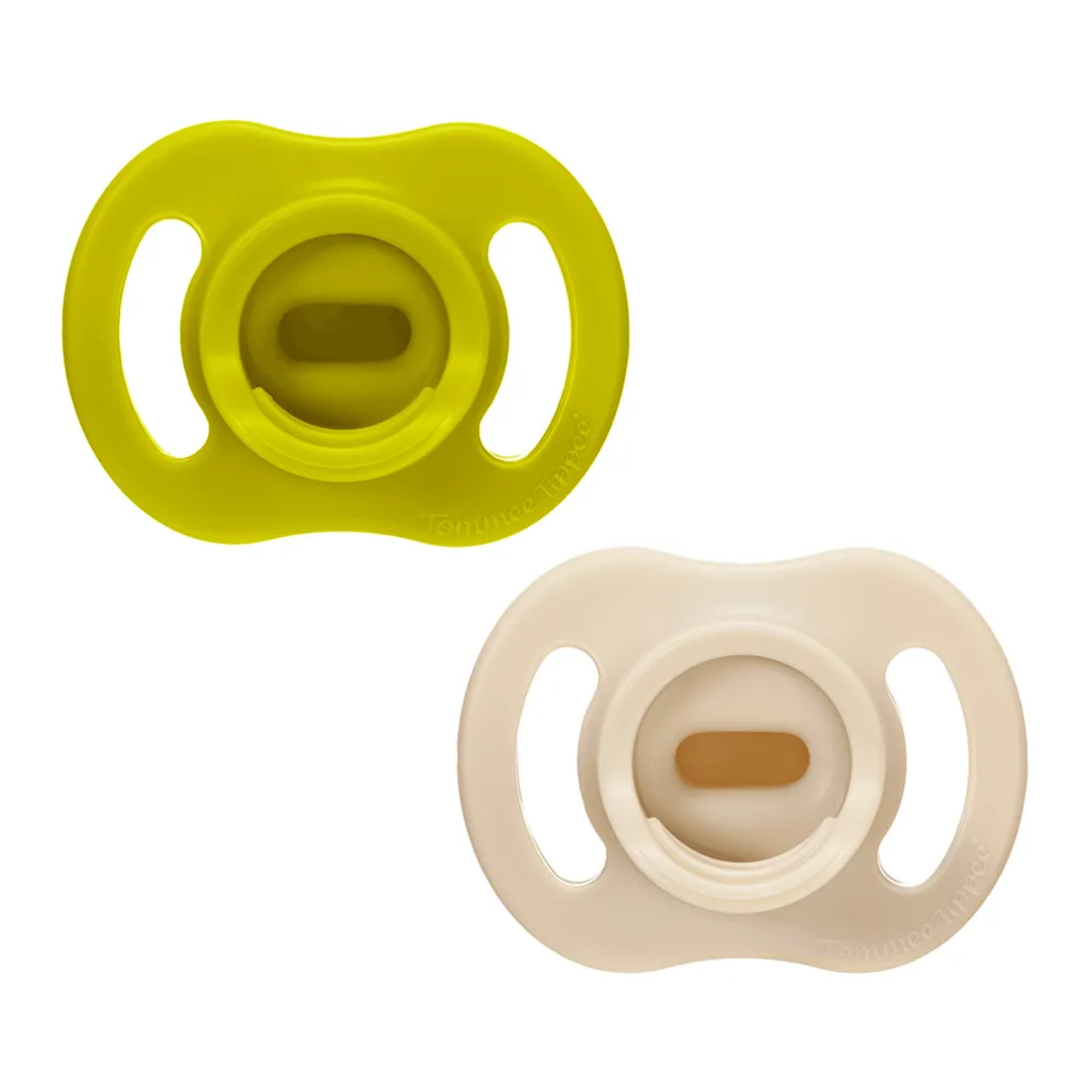0-6М+ 2 Броя Зелен и Бял ЦвятTommee Tippee Ортодонтични Залъгалки Ultra Light Stay Put Силиконови от 0-6М+ 2 Броя Бял и Зелен Цвят