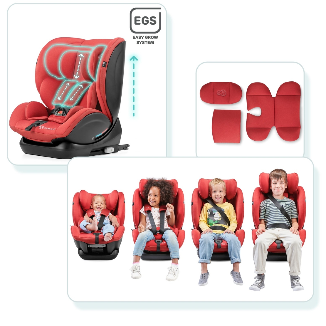  Столче за кола KinderKraft MYWAY, 0 - 36 kg, Сиво 
