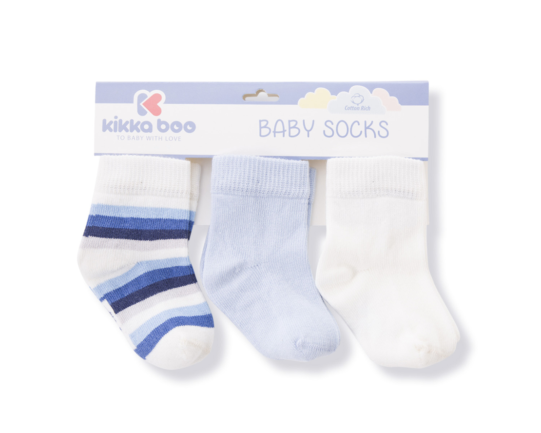 KikkaBoo Бебешки чорапи Stipes White 2-3г