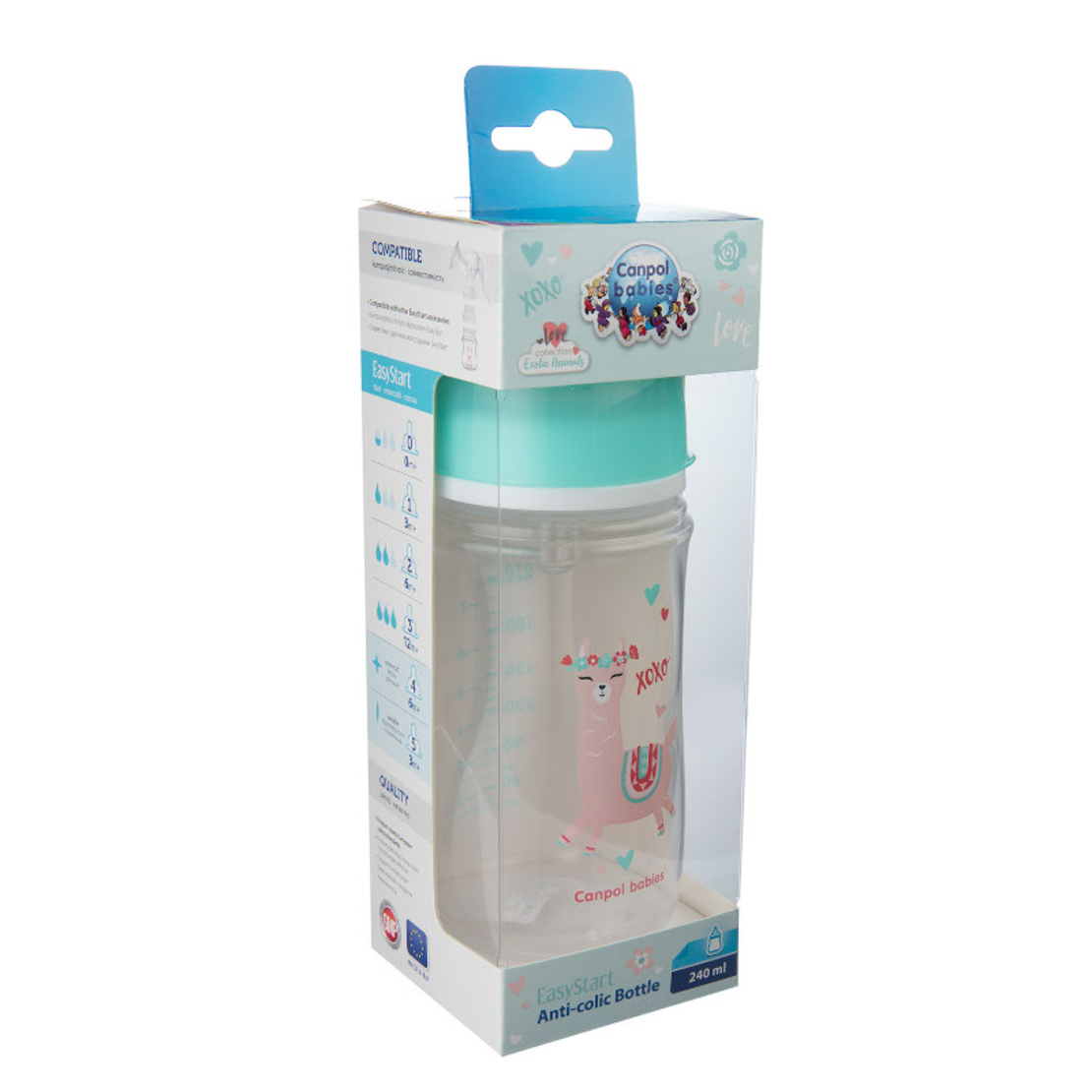Шише антиколик с широко гърло  Exotic Animals 240 мл