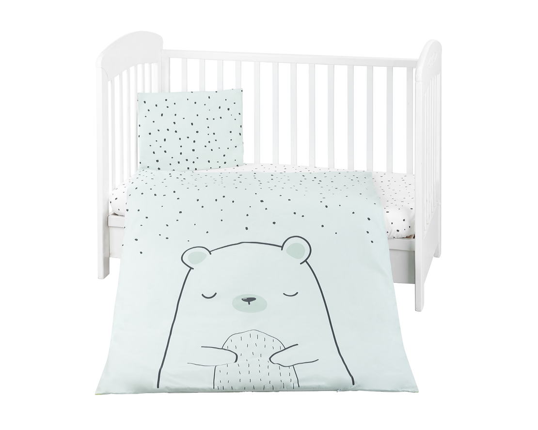 Бебешки спален комплект 3 части Bear with me Mint