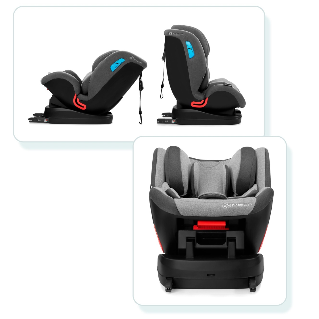  Столче за кола KinderKraft Vado, IsoFix, 0 - 25 kg, Сиво 