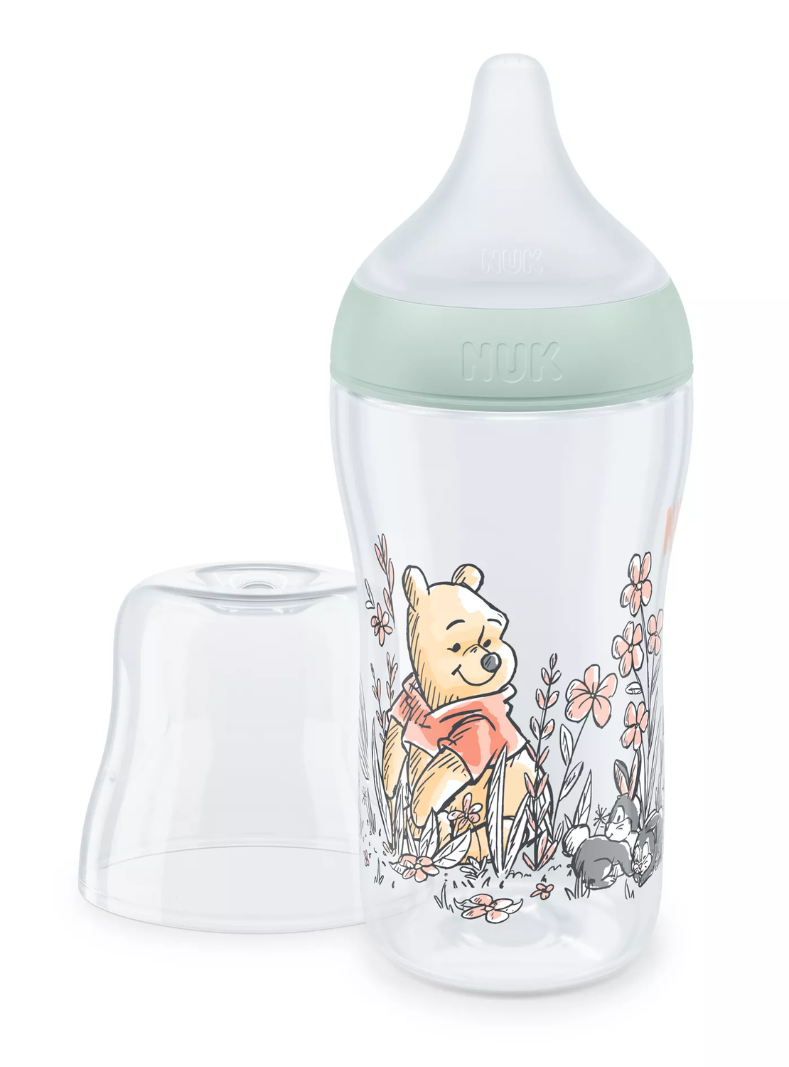 NUK Perfect Match Шише РР 260мл със Силиконов Биберон за Хранене M 3+ месеца Disney Мечо Пух