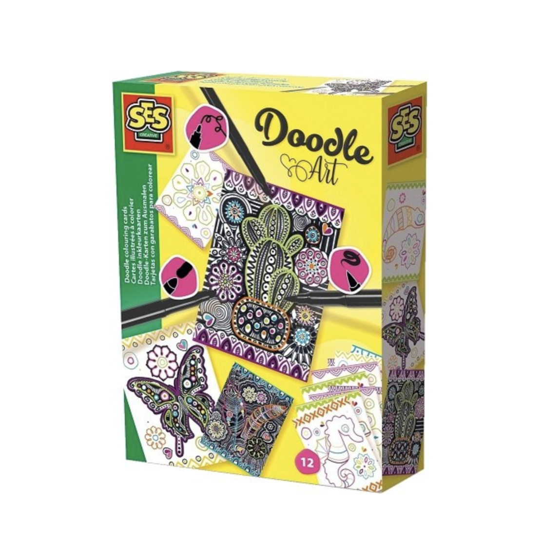 SES Creative Doodle Art комплект Картички за Рисуване