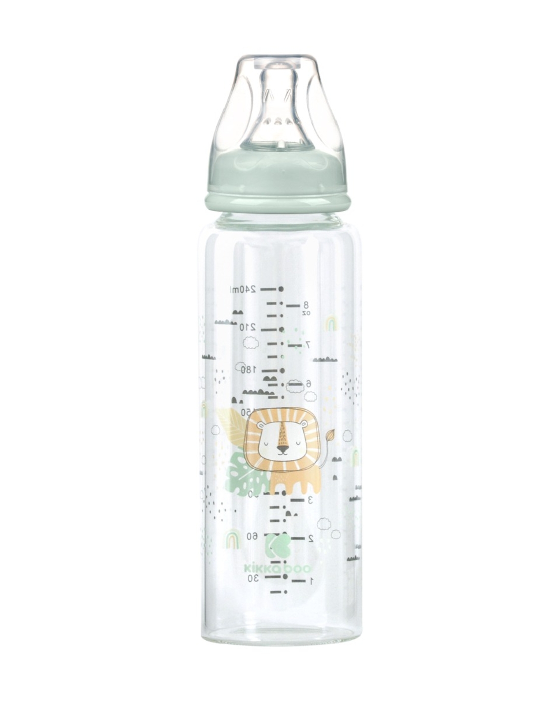 KikkaBoo Шише Стъклено 240мл Savanna Mint