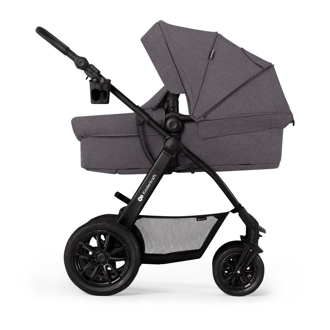 Количка KinderKraft Xmoov 2023, 3в1, Тъмно сива