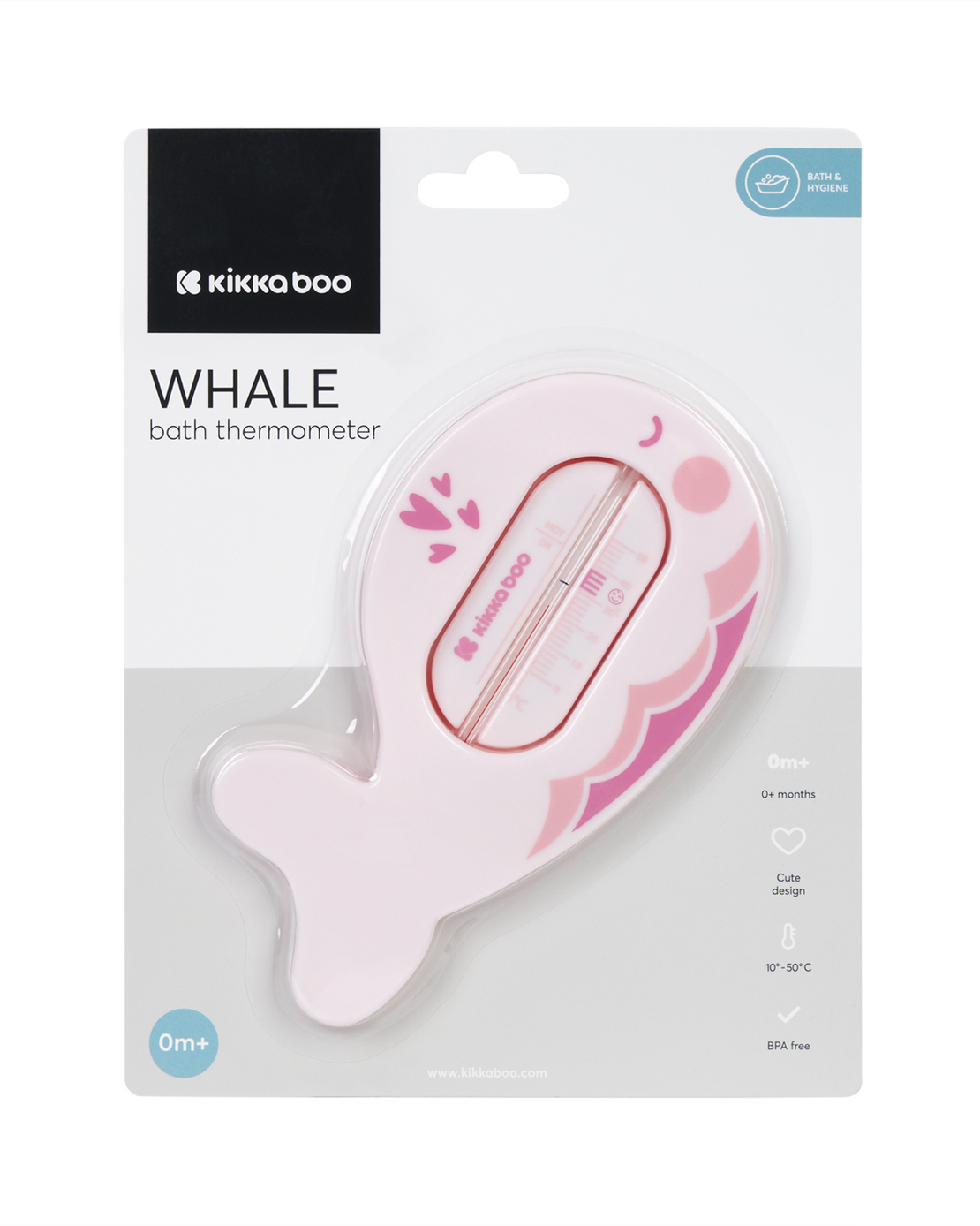 KikkaBoo Термометър за Вода Whale Pink