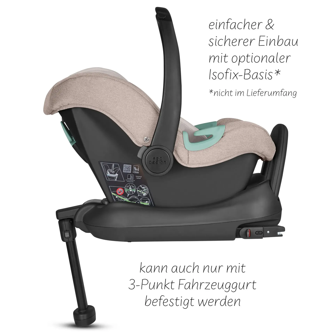 ABC Design Infant Car Seat Tulip i-Size for Newborn Babys Кош за Новородено Camel