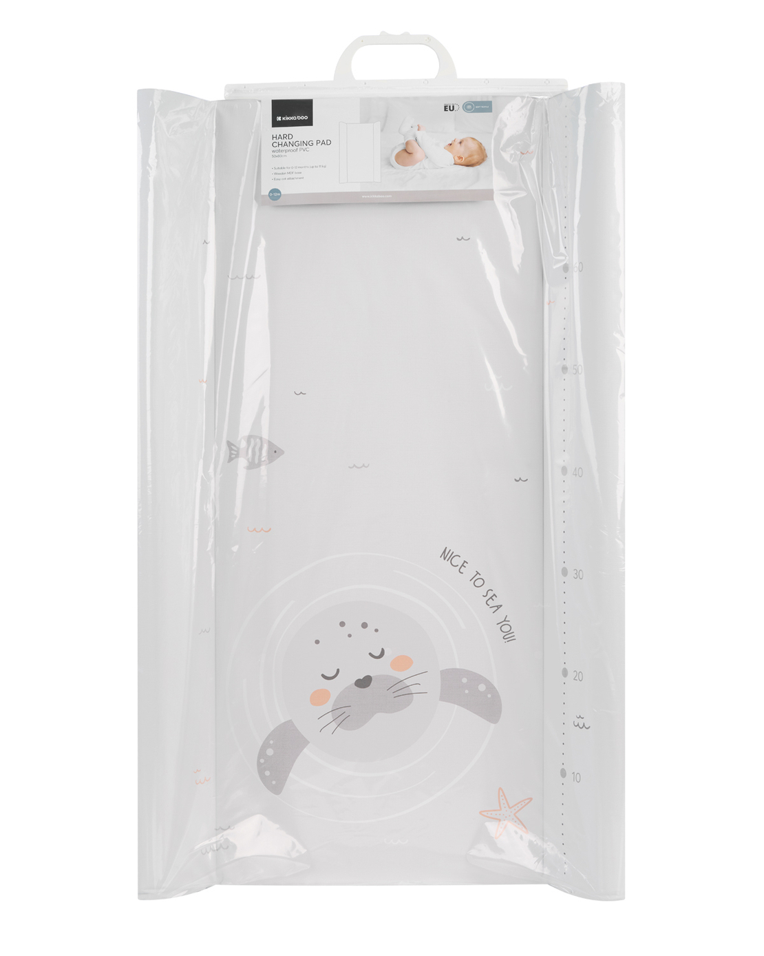 KikkaBoo Твърда PVC Подложка за Повиване 50х80см Seally Me