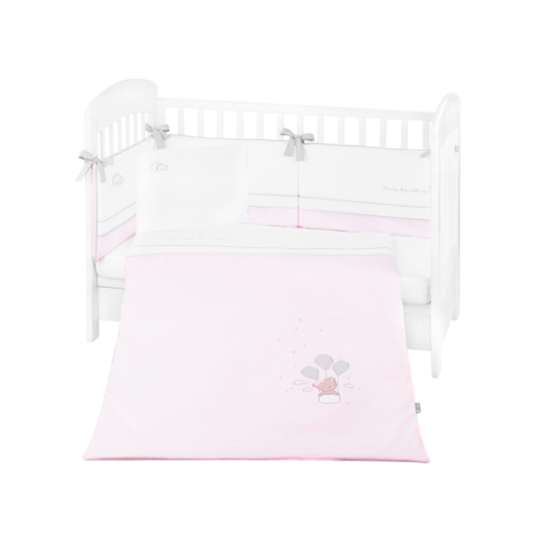 Бебешки спален комплект с бродерия 6 части 60/120 Dream Big Pink