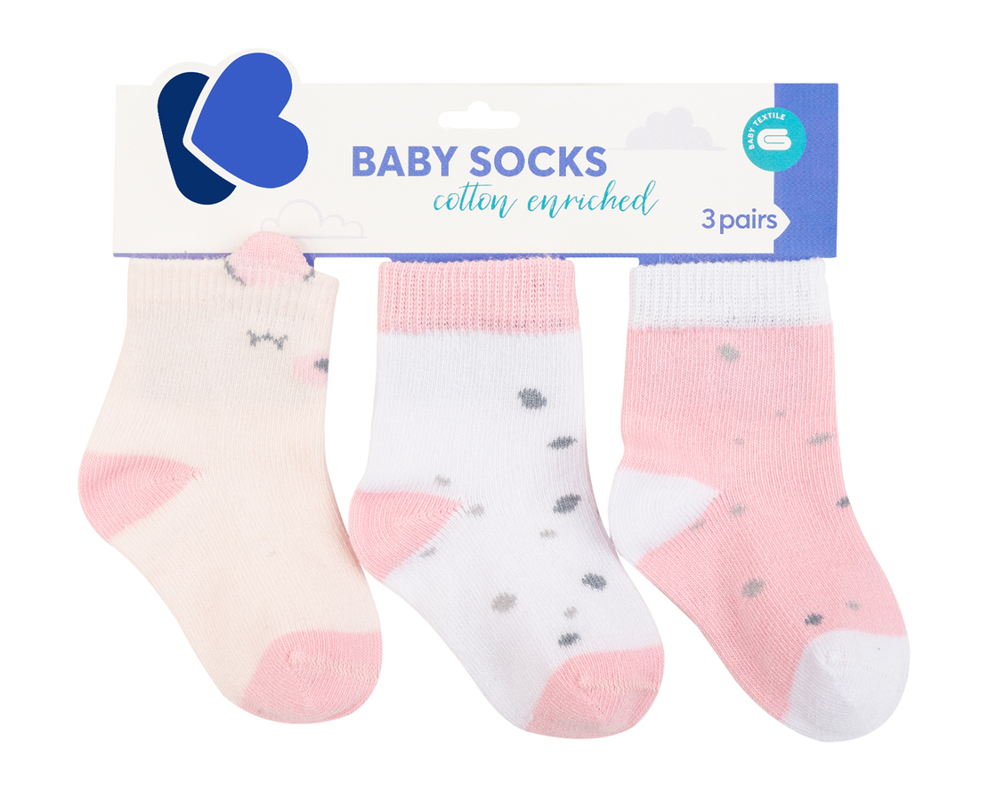 KikkaBoo Бебешки чорапи с 3D уши Bear with me Pink 1-2г