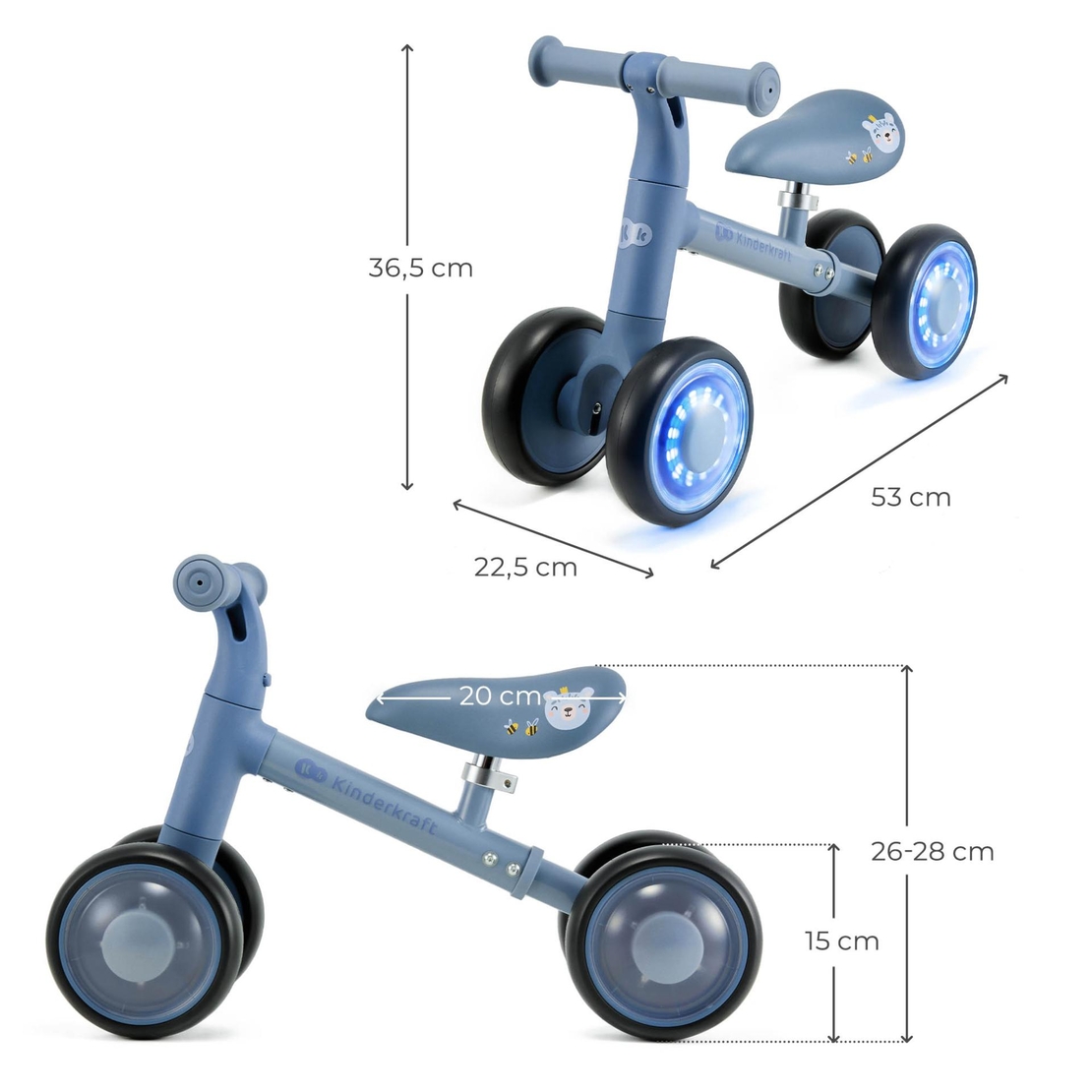 KinderKraft CUTIE FLASH BLUE Колело За Баланс