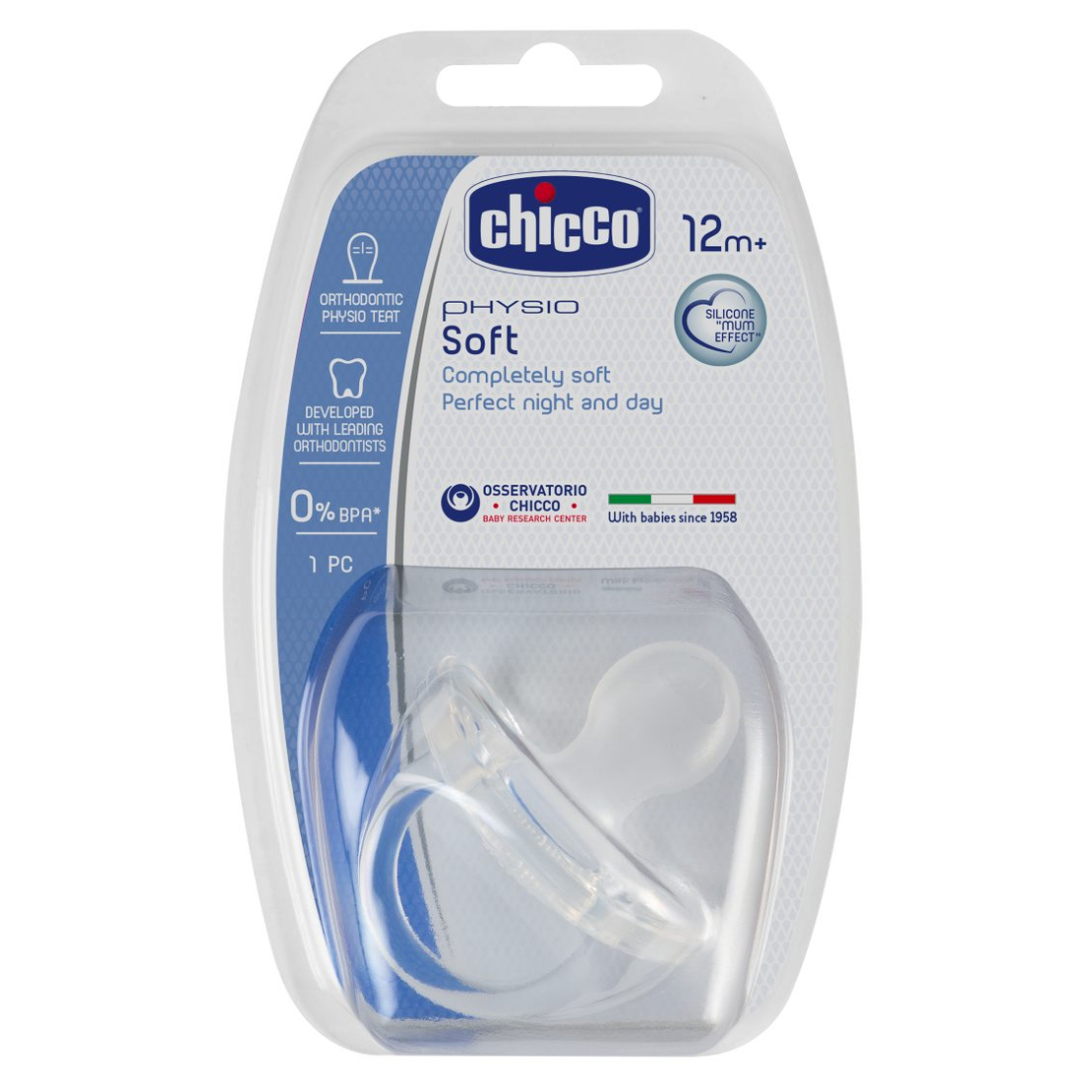 CHICCO Силиконова залъгалка PhysioForma Soft 16-36 м. универсална