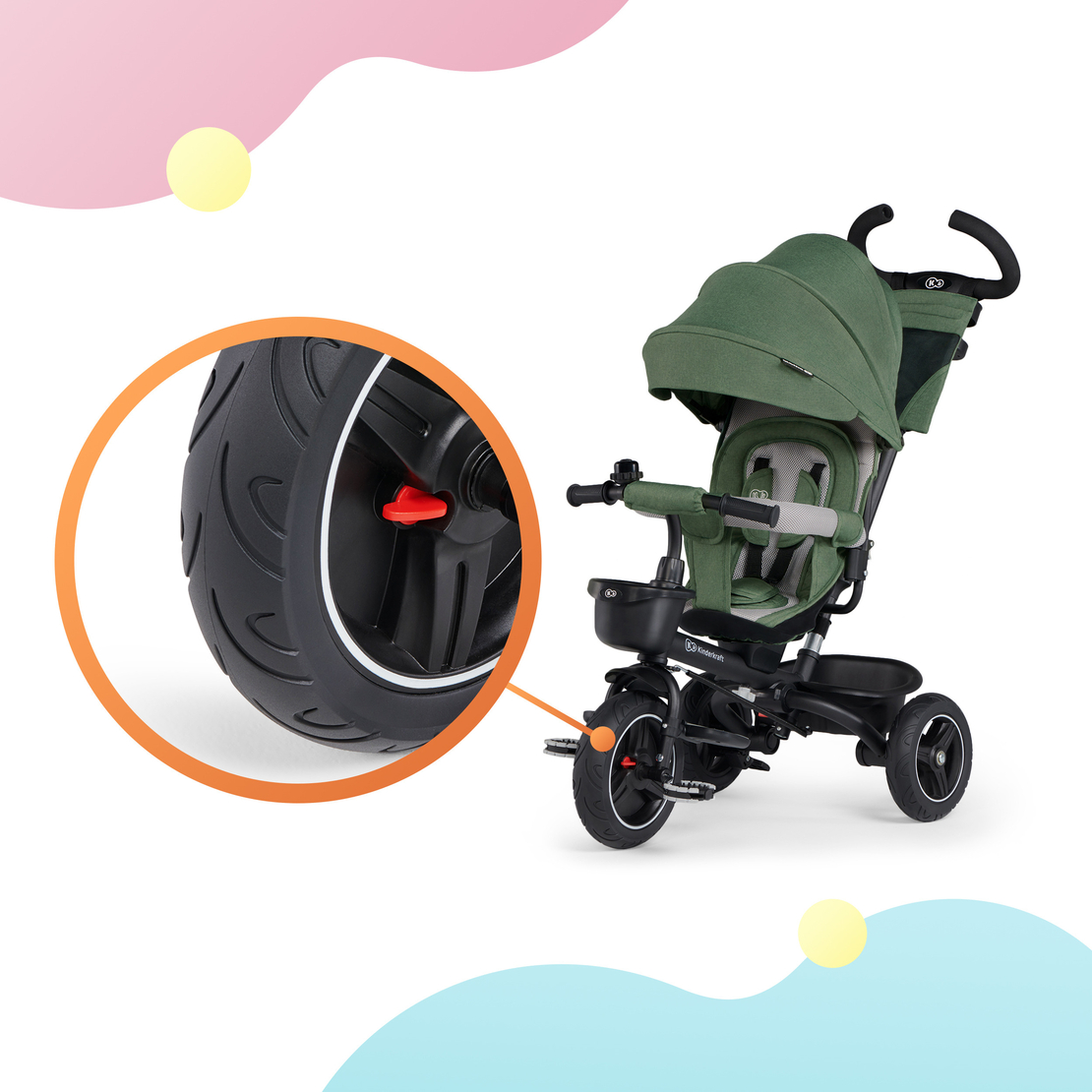  Триколка Kinderkraft SPINSTEP, зелена 