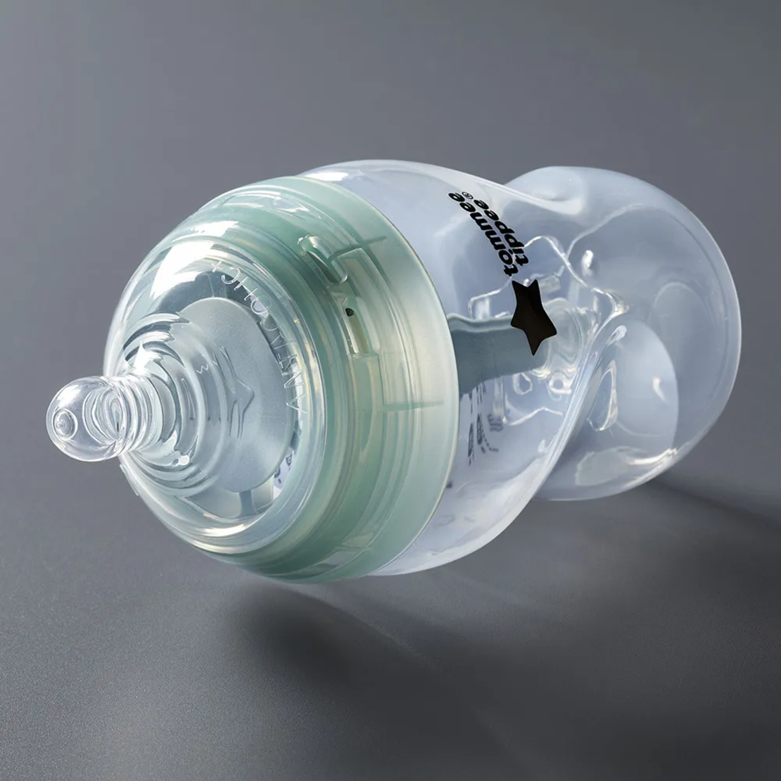 Tommee Tippee Advanced Anti-Colic+ 260 мл Комплект от 2 броя Самостерилизиращи се Бебешки Шишета за Хранене и Система за Намаляване на Коликите