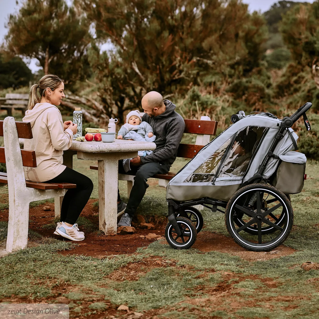 ABC Design Детска Количка за Колело Bicycle Trailer Tour Ink with 2 Comfort Seats & Air Wheels