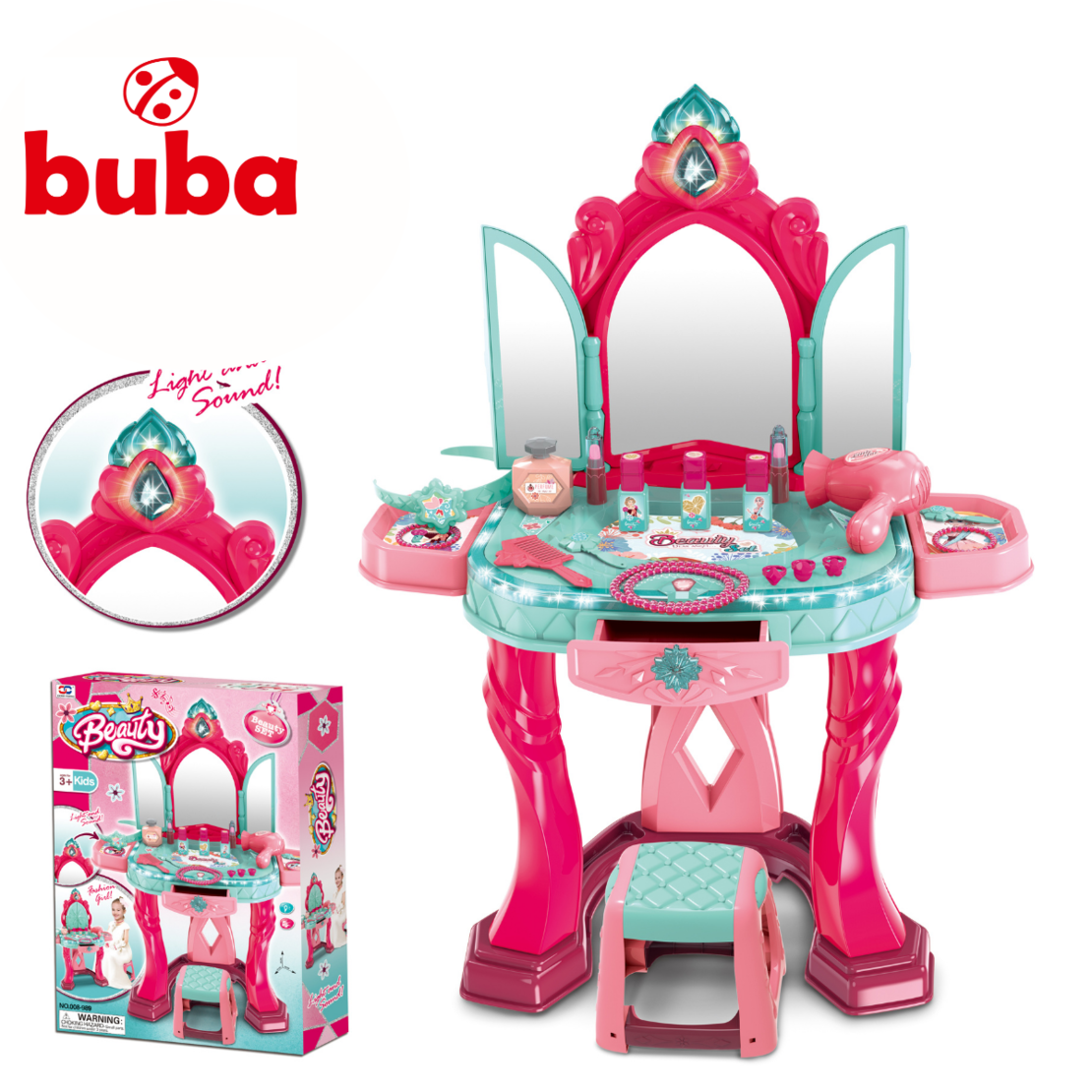  Тоалетка за деца Buba Beauty 008-989, Розово и тюркоаз 