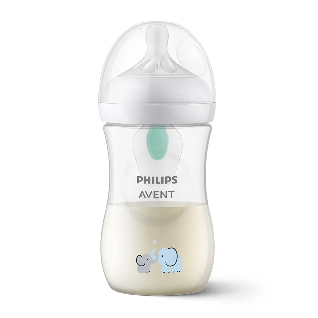Philips Avent SCY673/81 Шише за Хранене Natural Response 260мл с клапа AirFree и Поток 3.0 с Биберон от 1м+ Слончета