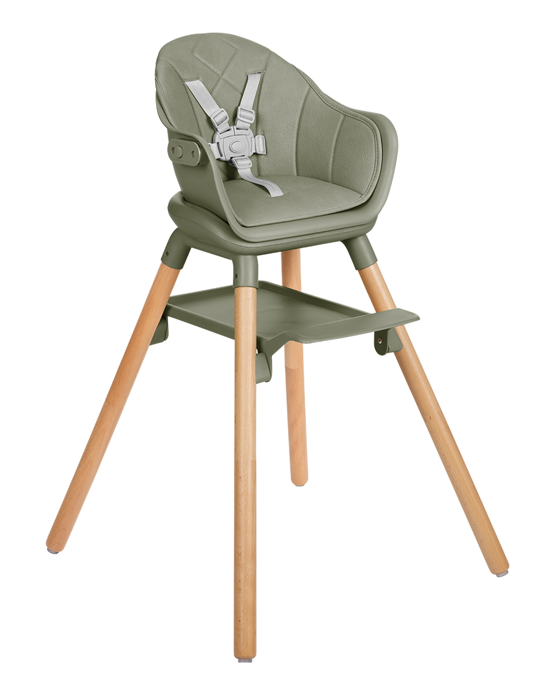 KikkaBoo Стол за Хранене 6в1 Woody Army Green 2024