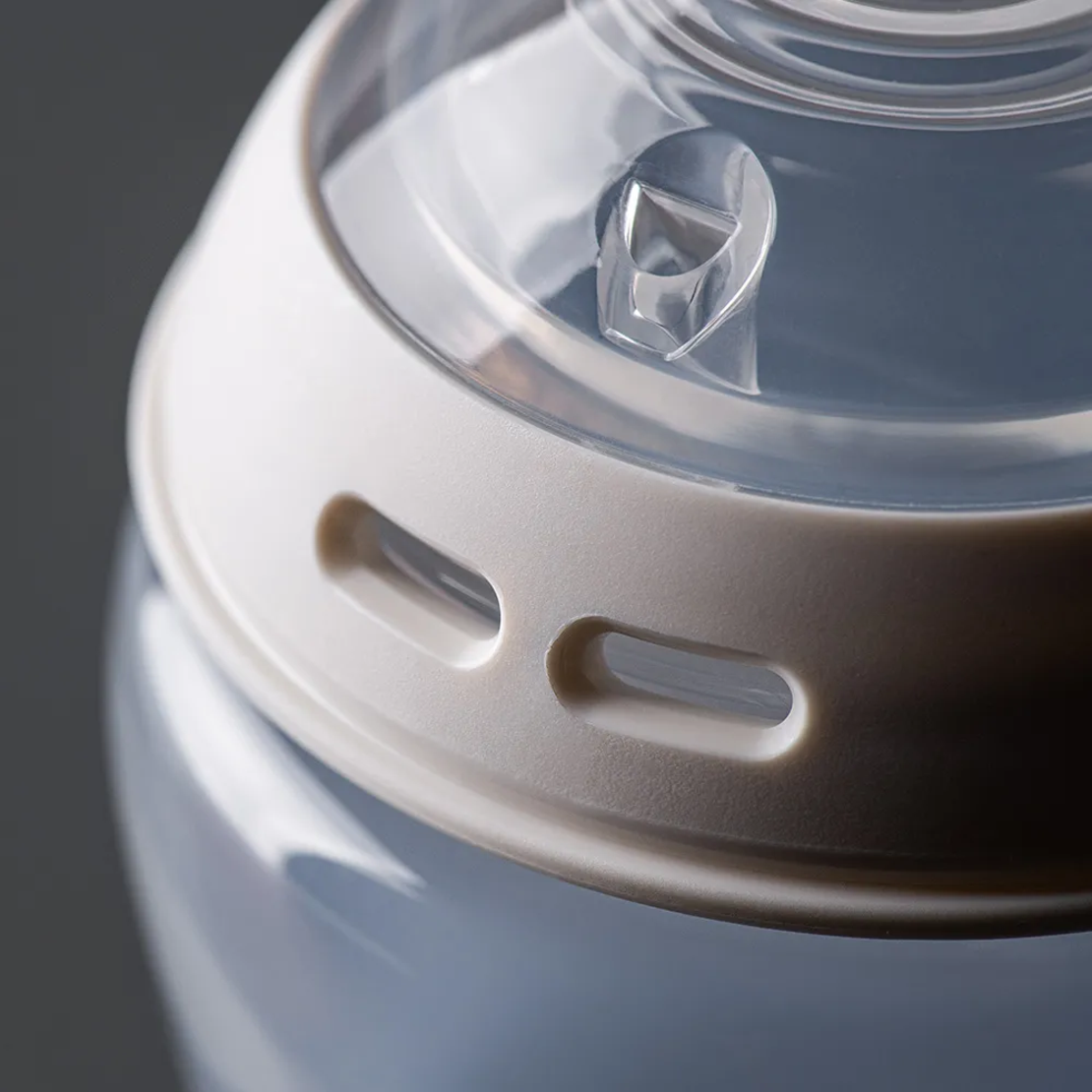 Tommee Tippee Natural Start Самостерилизиращо Бебешко Шише за Хранене с Декорация Синьо Птиче 260 мл с Биберон с Бавен Поток 1 Капка 0м+