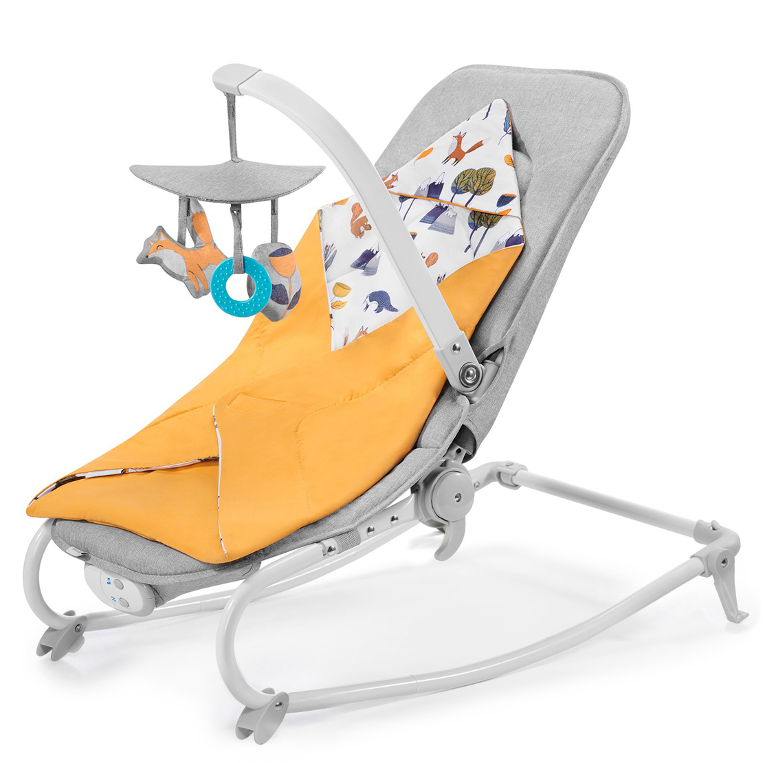 Шезлонг с вибрация и мелодии KinderKraft Felio 2020, Жълт