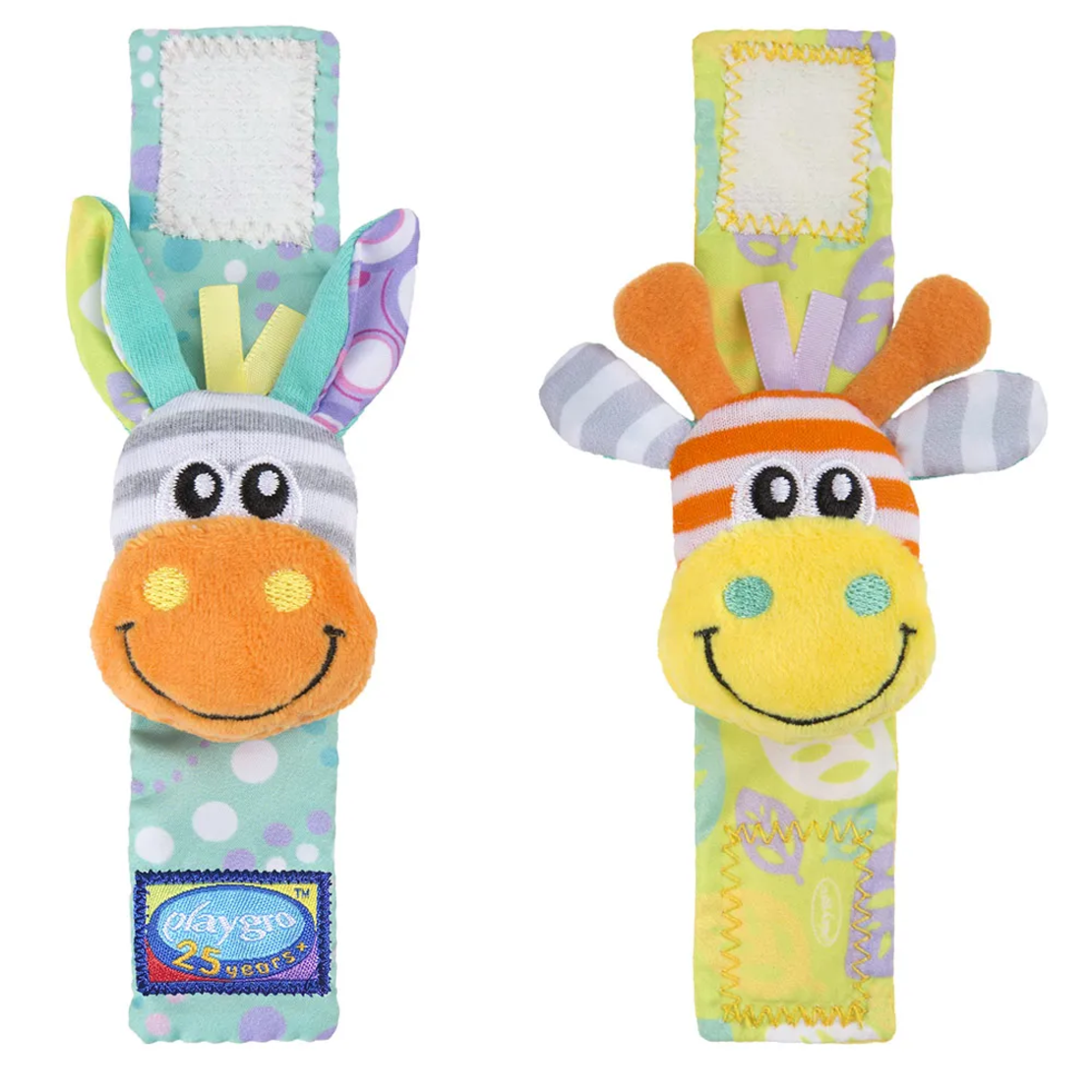 Playgro Джунгла със Забавни Образи на Жираф и Зебра 0м+ Комплект Гривни и Дрънкалки и Чорапки