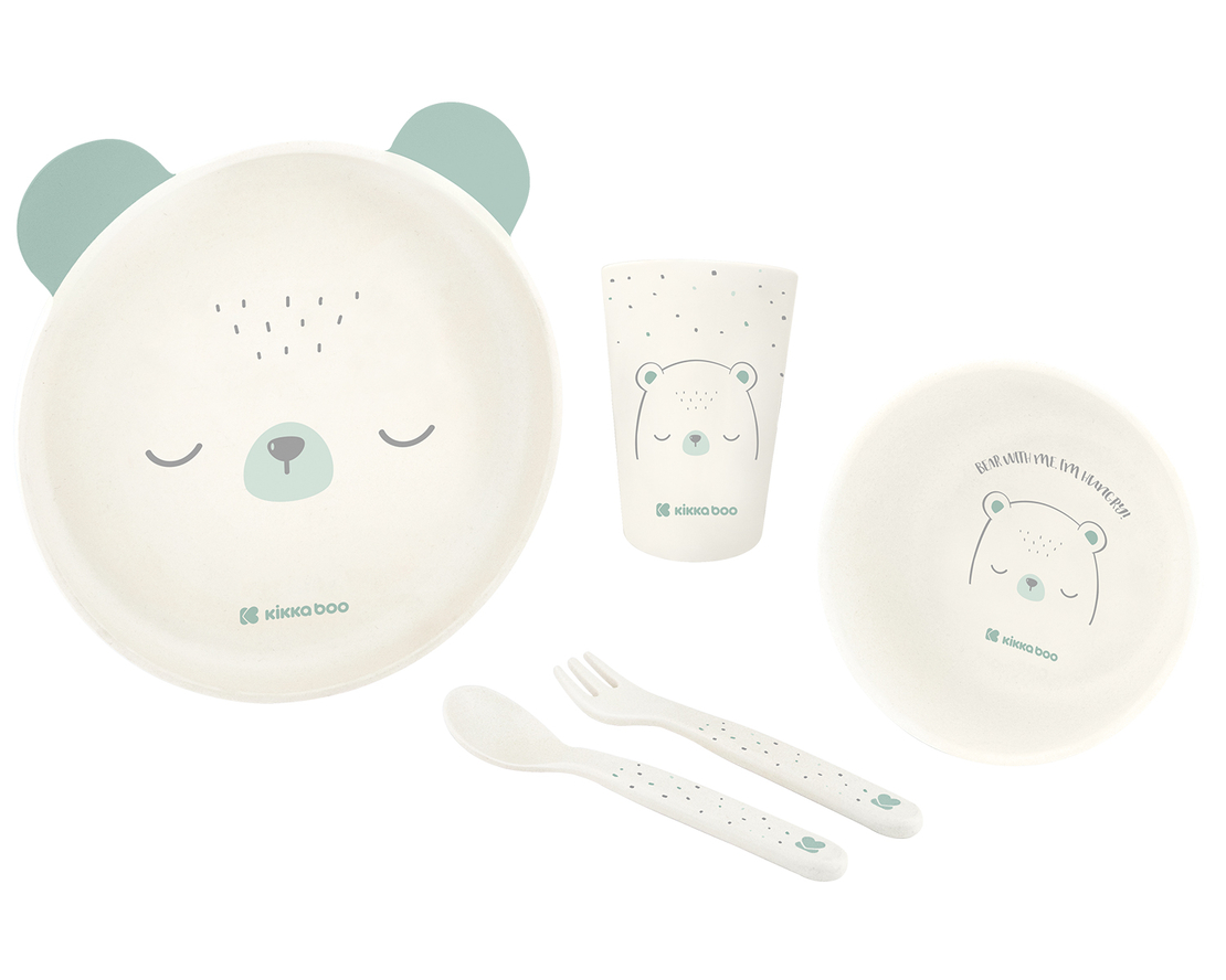 Сет за хранене пластмаса Bear with me Mint