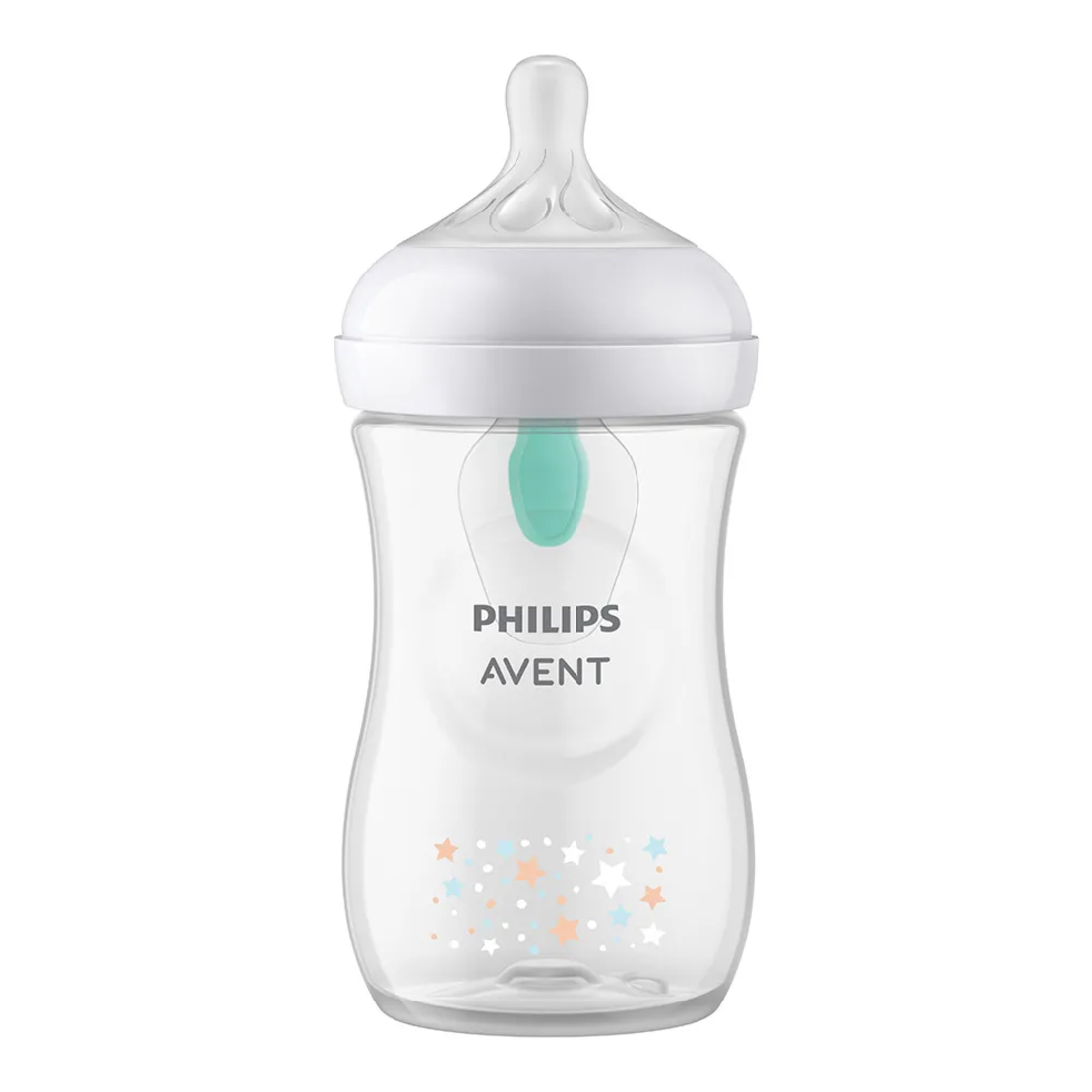 Philips AVENT SCY673/82 Natural Response Шише за Хранене с клапа AirFree 260 мл с Биберон без Протичане Поток 3 с картинки Звезди и Мече