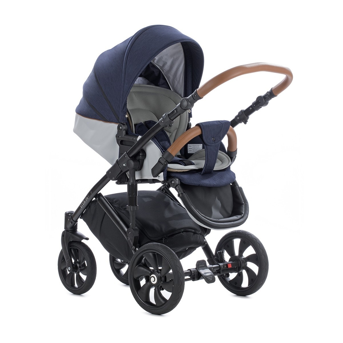 Tutis Viva 4 Black Irirs 079 Комбинирана Детска Количка 2 в 1