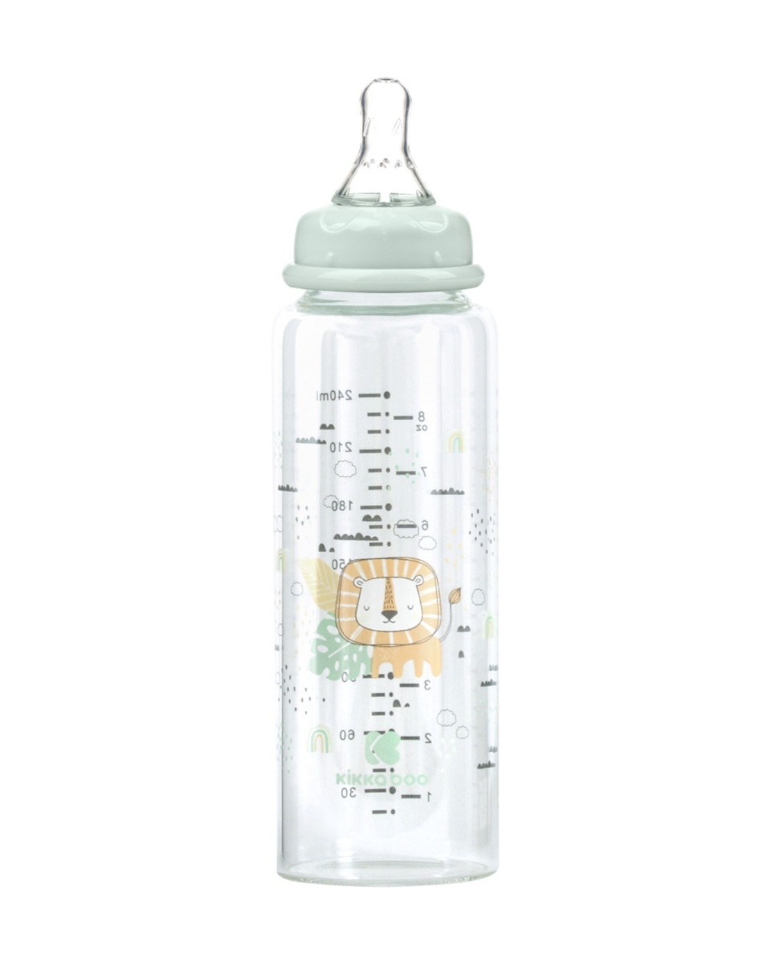 KikkaBoo Шише Стъклено 240мл Savanna Mint