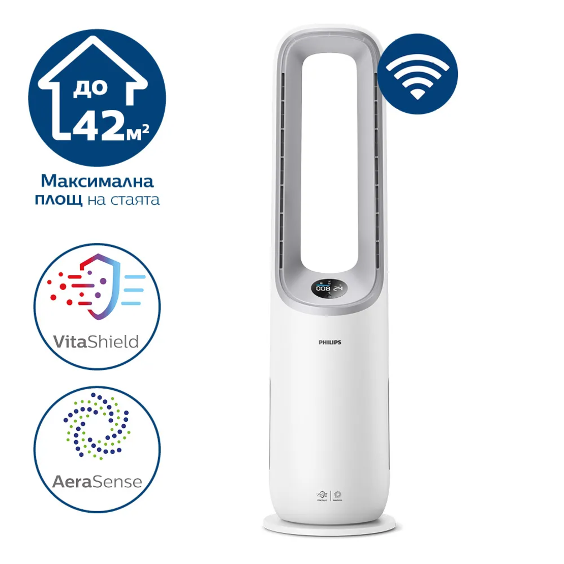 Philips AMF765/10 Пречиствател за Въздух и Вентилатор за Охлаждане 2в1 серия 7000