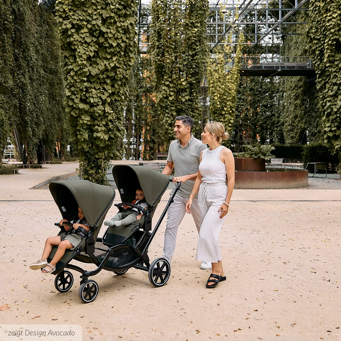 ABC Design Double Stroller Zoom 2 Coal Комбинирана Детска Количка за Близнаци