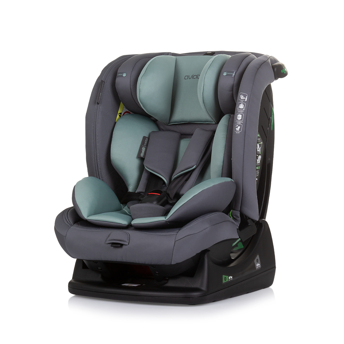 Chipolino Столче за кола 40-150 cm I-SIZE АВИАТО Зелено