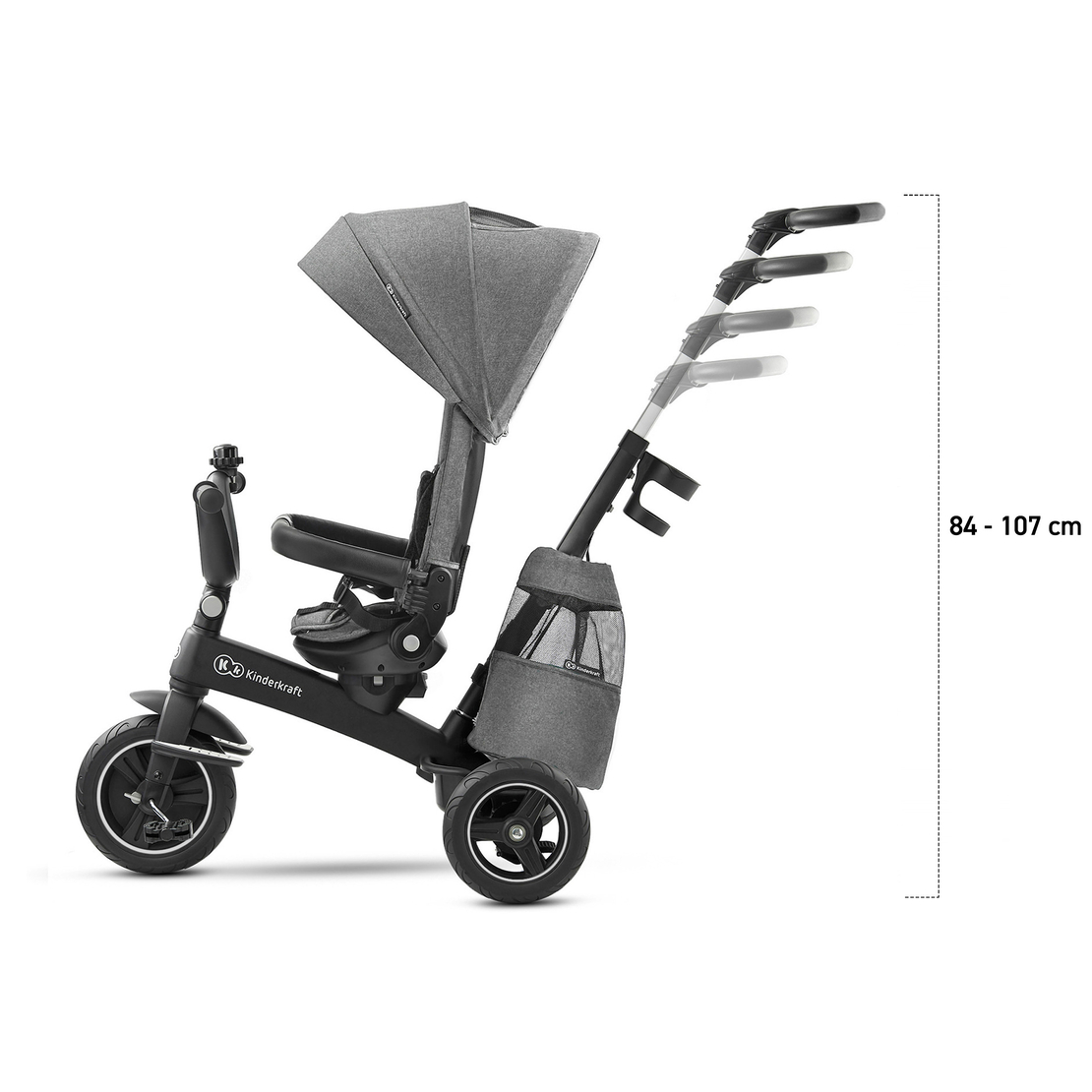  Триколка KinderKraft EASYTWIST, Сива 