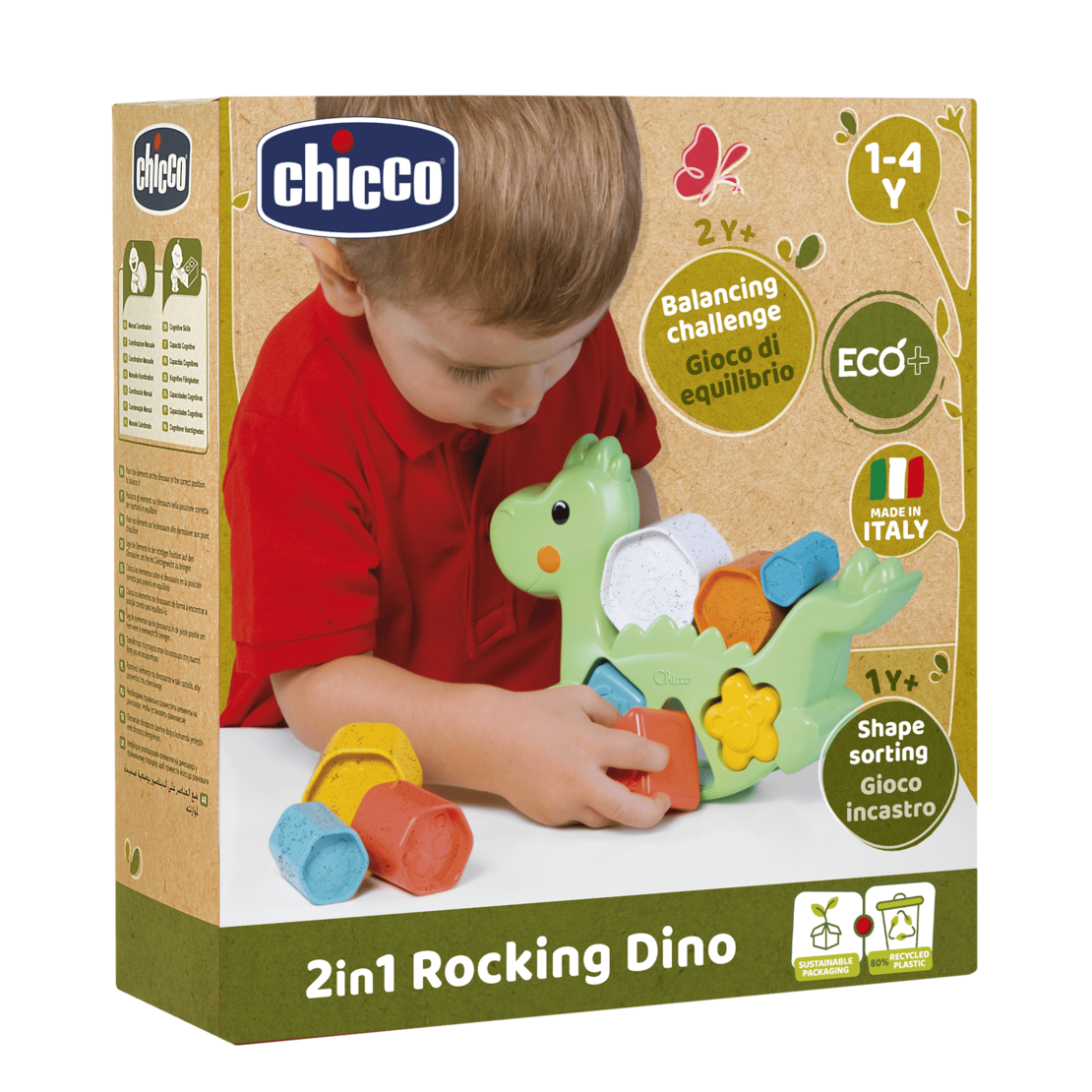 CHICCO Еко Люлеещо се динозавърче 2 в 1