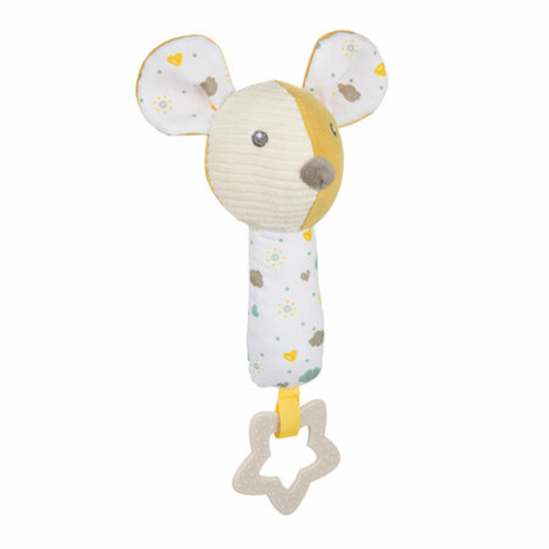 Мека играчка със свирка и чесалка MOUSE
