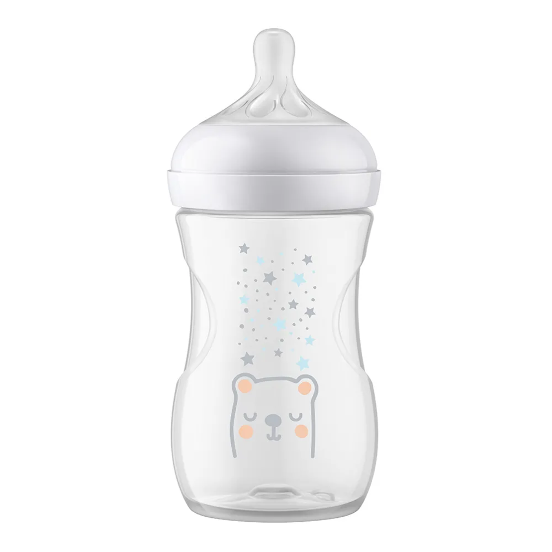 Philips AVENT SCY673/82 Natural Response Шише за Хранене с клапа AirFree 260 мл с Биберон без Протичане Поток 3 с картинки Звезди и Мече