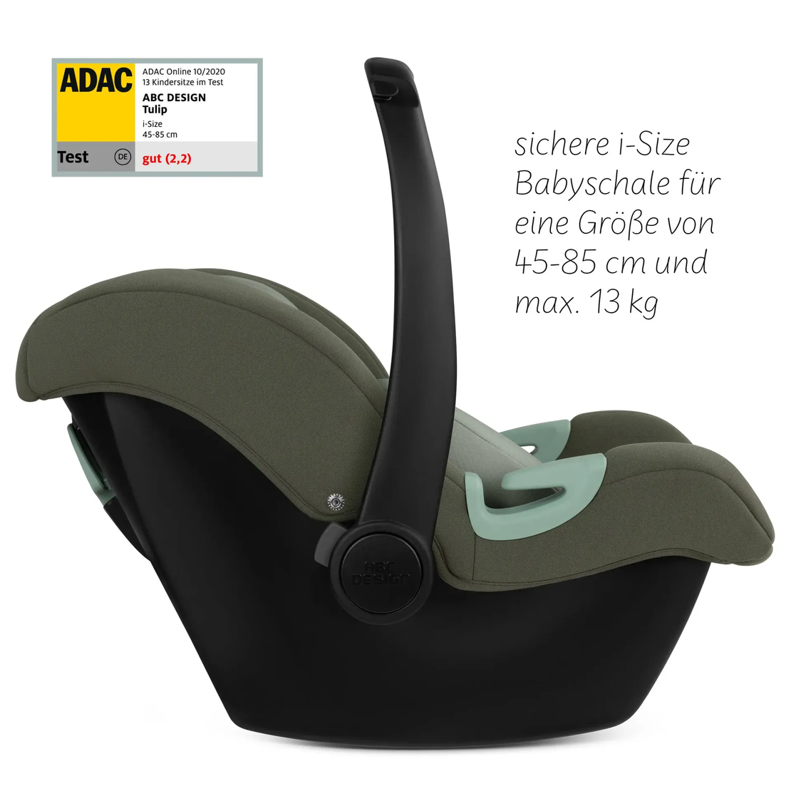 ABC Design Infant Car Seat Tulip i-Size for Newborn Babys Кош за Новородено Sage