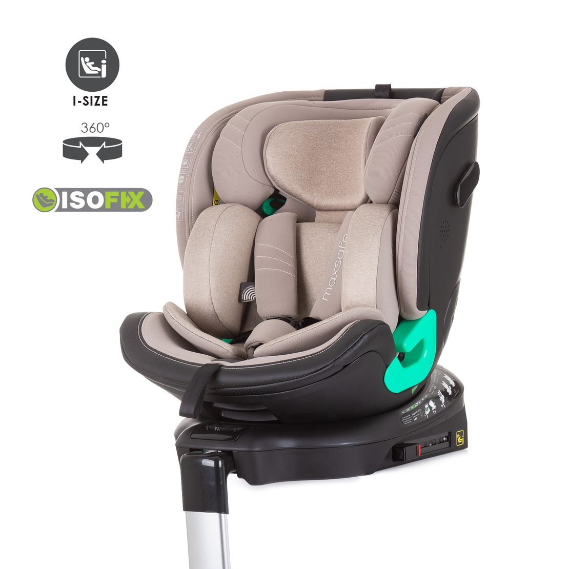 Chipolino  Столче за кола 360 I-size ISOFIX 40-150 MAXSAFE Пясък