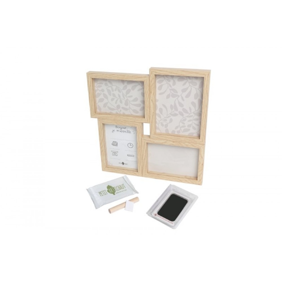 Petit ARTichaut Дървена Пъзел Рамка за Бебешки Отпечатъци и Снимки vy Grey