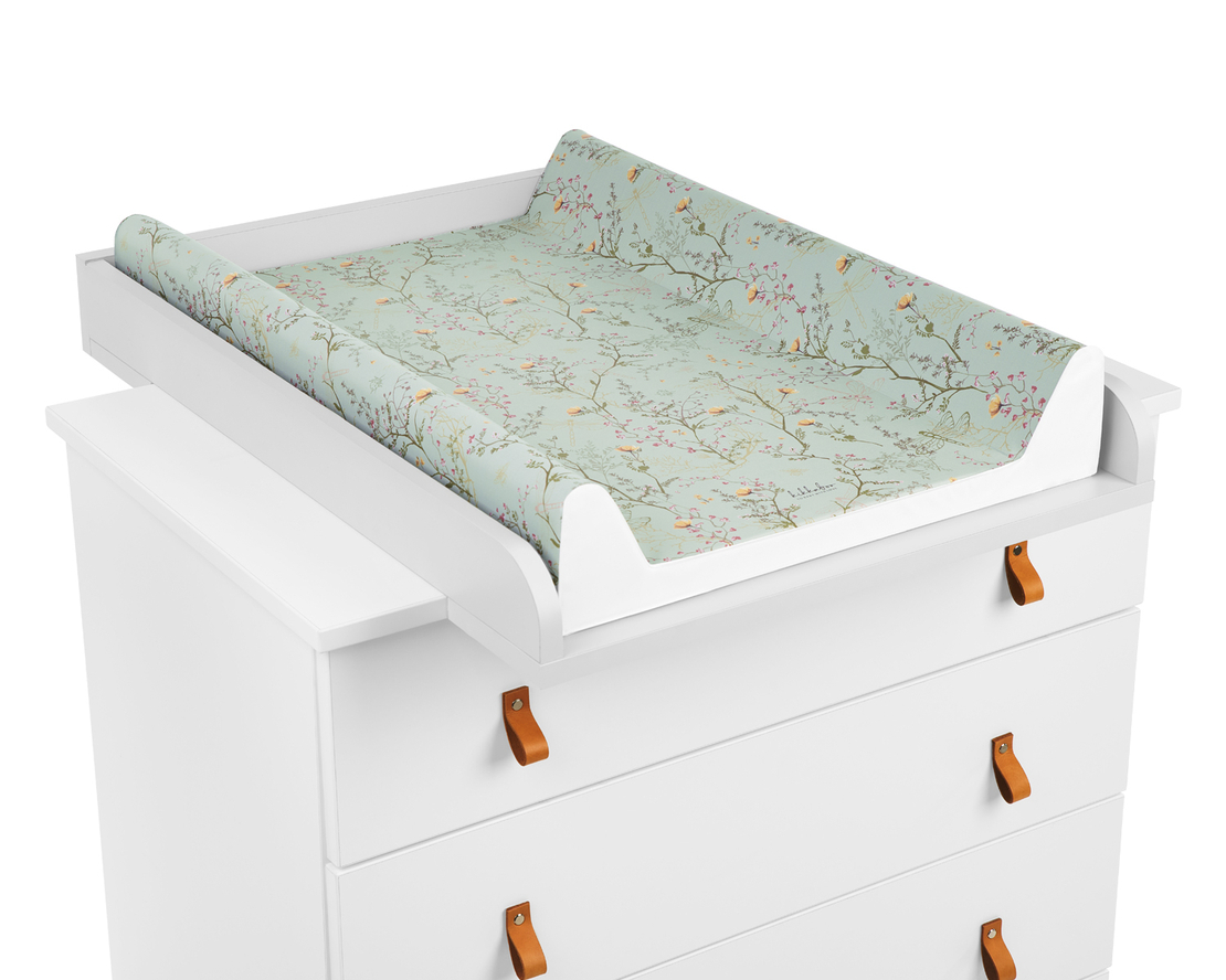 KikkaBoo Твърда PVC Подложка за Повиване 80х50см Secret Garden Green