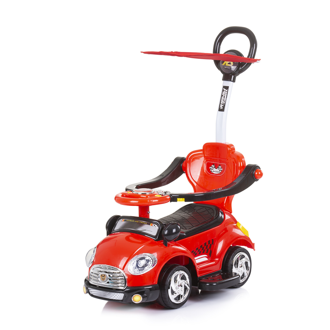 Chipolino  Кола с дръжка и сенник Super Car Червена